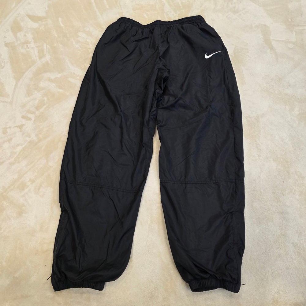 Vintage 90s Nike Windbreaker Track Pants Black Swish Logo Fits Like Women's M-L